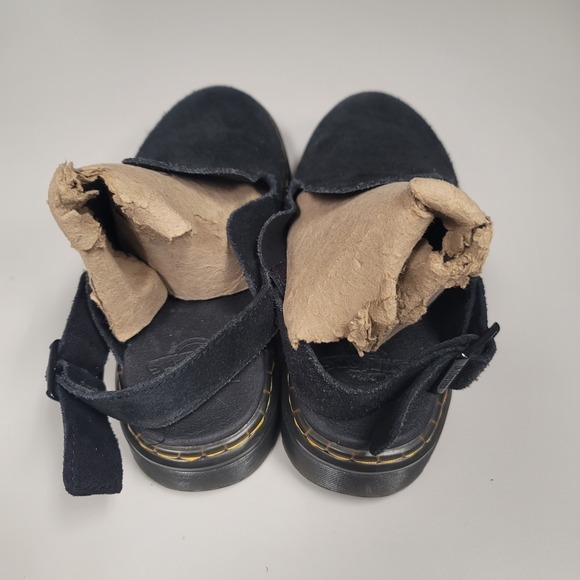 Doc Martens Unisex Suede Leather Carlson Mule Size 6 L 5 M Black Buckle Round - Picture 3 of 11